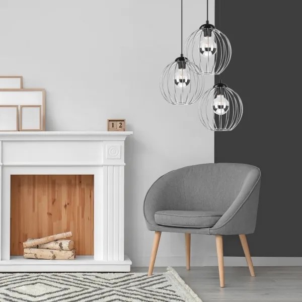 Lampadario a sospensione con filo ZOYA 3xE27/60W/230V cromo lucido