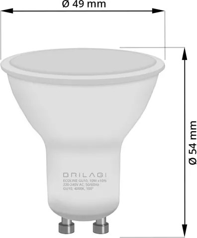 SET 3x Lampadina LED ECOLINE GU10/6W/230V 4000K - Brilagi