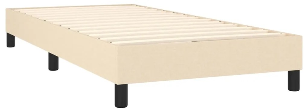 Letto a molle con materasso e led crema 90x190 cm in tessuto