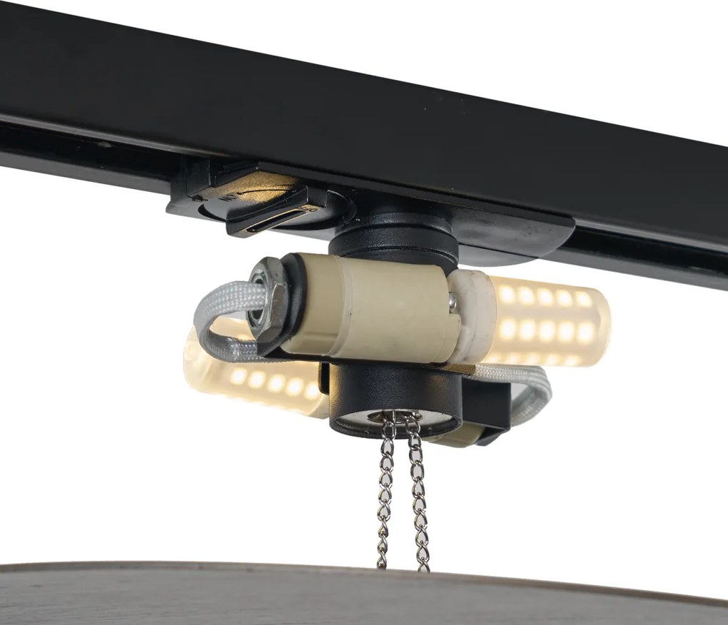 Lampada da soffitto moderna color canna di fucile per sistema di illuminazione a binario monofase a 2 luci - Iconic Pulley