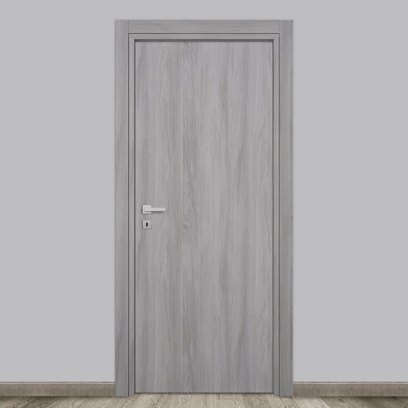Porta interna a battente Gray Elm in MDF colore grigio, L 90 x H 210 cm, apertura reversibile