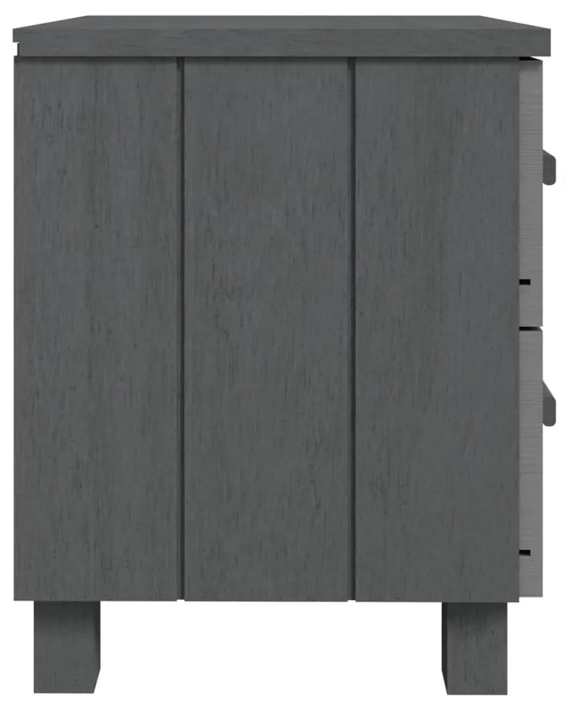 Comodini hamar 2 pz grigio scuro 40x35x44,5 cm in legno di pino