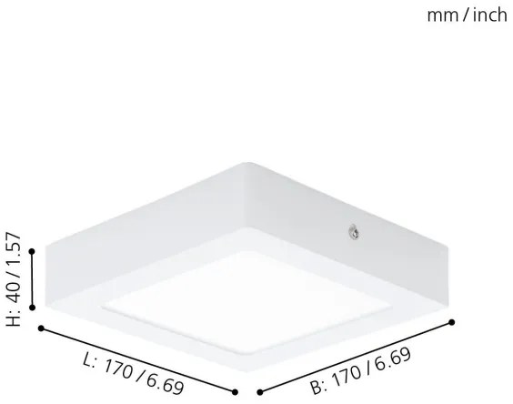 Eglo 94074 - Plafoniera LED FUEVA 1 LED/10,88W/230V