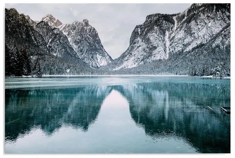 Quadro su tela, Montagne Lago Paesaggio