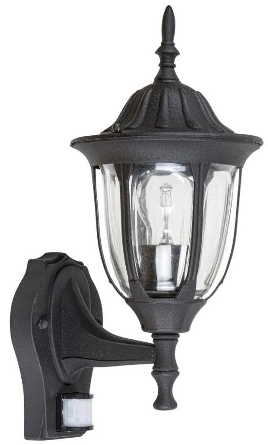 Rabalux 7837 - Applique da esterno con sensore MILANO 1xE27/60W/230V IP43 nero