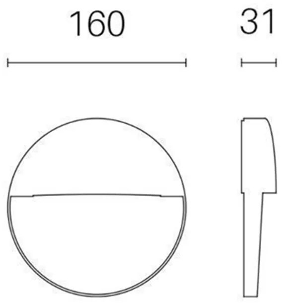 Segnapasso Moderno Geo Round Alluminio Grafite 6W Led 3000K