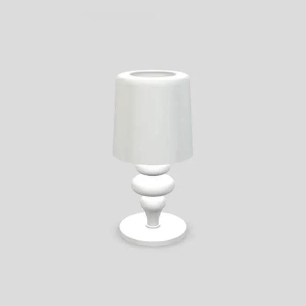 Lampada Da Scrivania Contemporanea Eva D14Cm Plastica Bianca E Alluminio 1 Luce