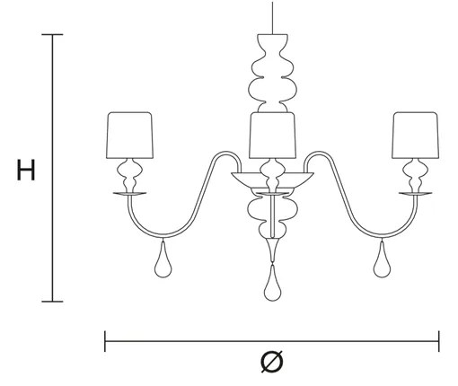 Lampadario Contemporaneo Eva In Plastica Verde Alluminio 5 Luci