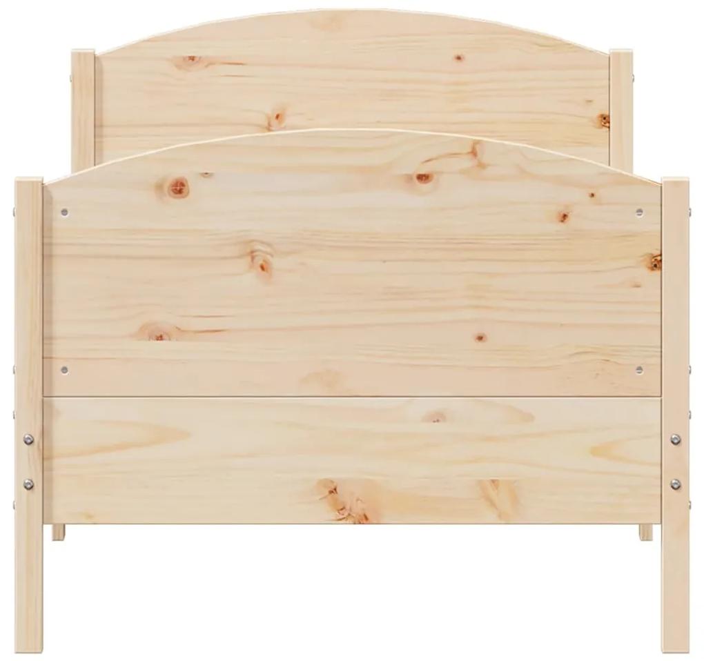 Giroletto con testiera 75x190 cm in legno massello di pino