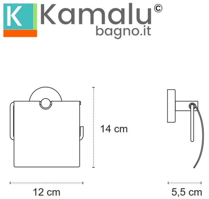 Kamalu - portarotolo coperto in acciaio inox satinato | mira-s