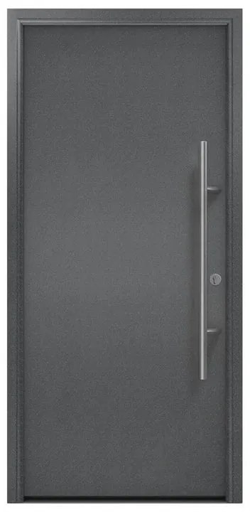 Portoncino d'ingresso HORMANN Iso Pro Secur 010 L 80 x H 210 cm in acciaio grigio, apertura tirare a destra