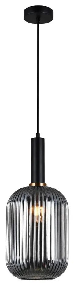 ITALUX PND-5588-1L-BK+SG - Lampadario a cavo ANTIOLA 1xE27/40W/230V nero