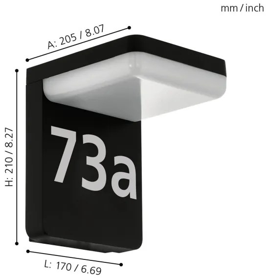 Eglo 98091 - Numero civico a LED AMAROSI LED/11W/230V IP44