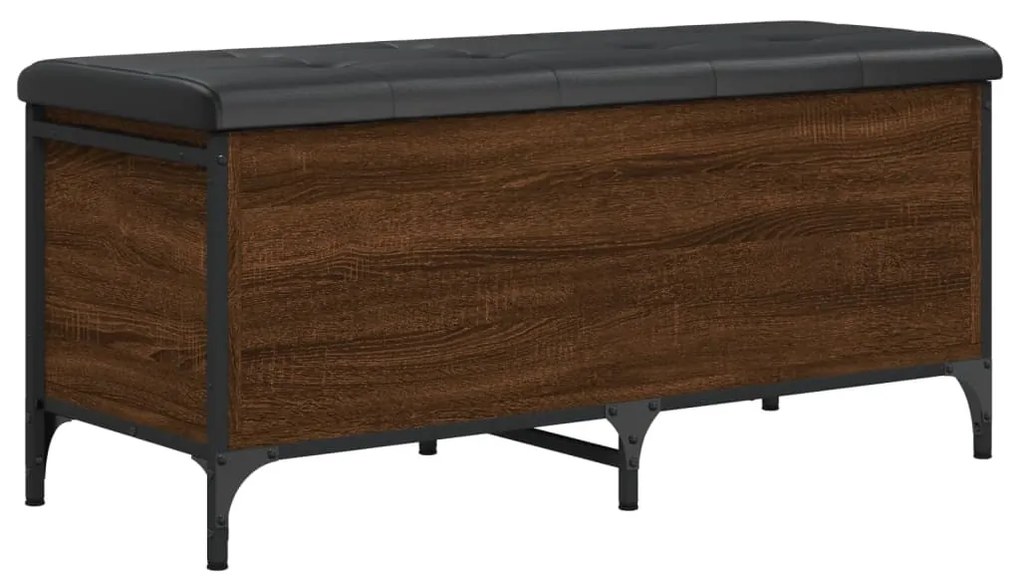Panca portaoggetti rovere marrone 102x42x45cm legno multistrato