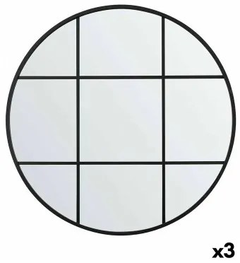 Specchio da parete Finestra Nero polistirene 80 x 80 x 3 cm (3 Unità)