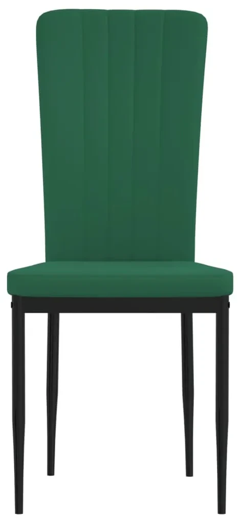 Sedie da pranzo 4 pz verde scuro in velluto