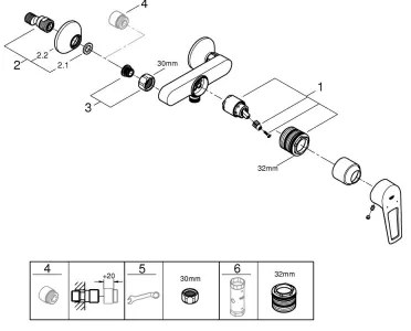 GROHE 23634001 - Miscelatore doccia DN 15, cromo lucido