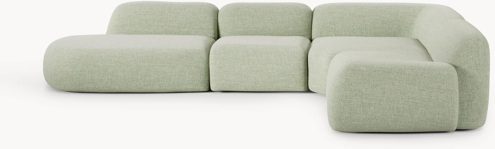Divano angolare componibile XL in bouclé con chaise longue Wolke