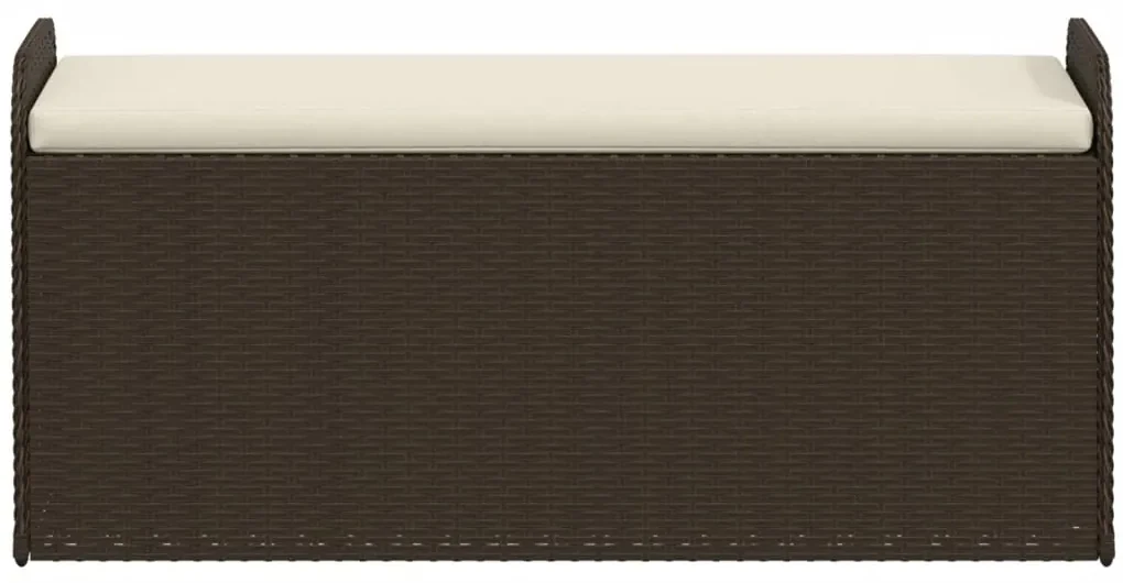 Cassapanca con cuscino marrone 115x51x52 cm in polyrattan