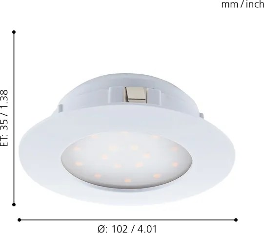 Eglo 95887 - Faretto da incasso LED PINEDA, 11 W, 230 V