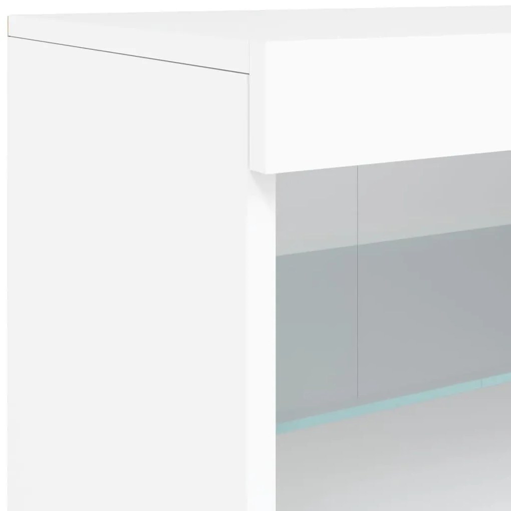 Credenza con Luci LED Bianca 60x37x67 cm