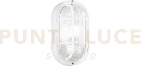 Plafoniera turtle bianca ovale 1 luce attacco e27 ip54 12x10,5x20,5cm