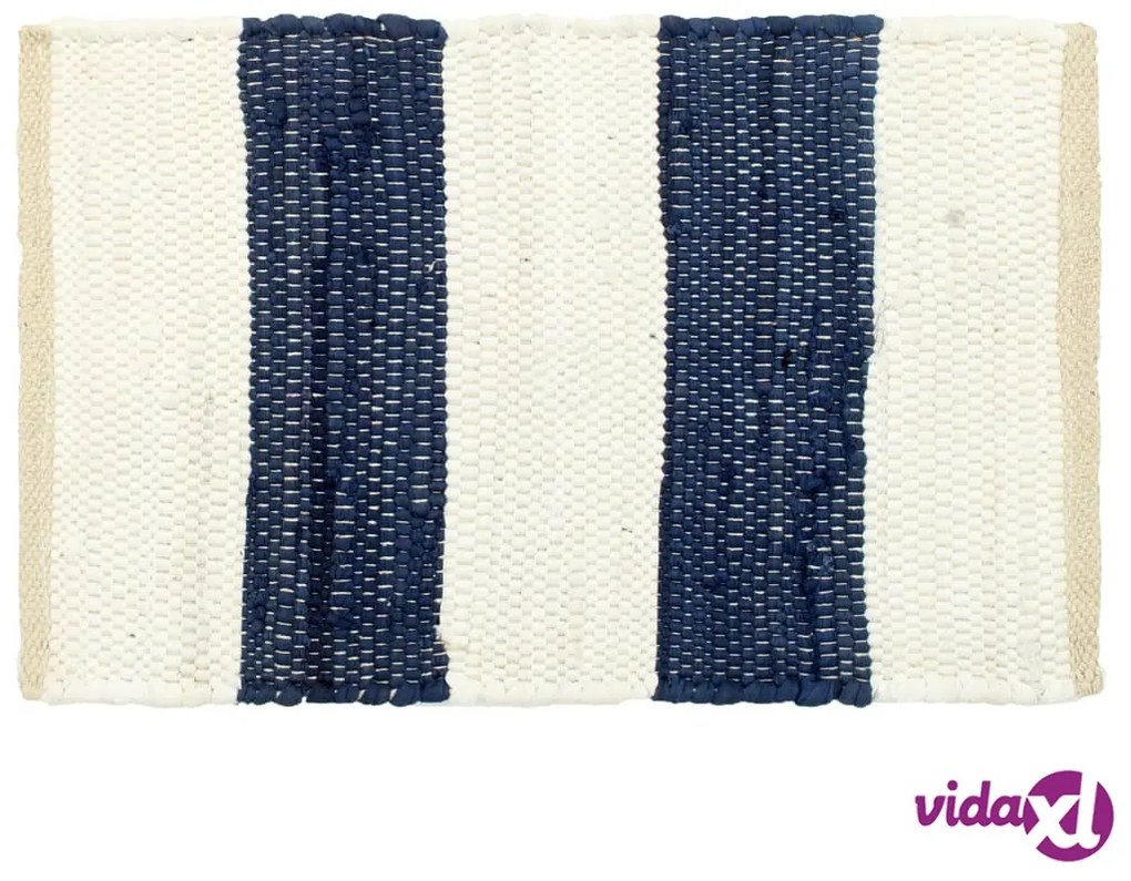 vidaXL Tovagliette 4 pz Chindi a Strisce Blu e Bianco 30x45 cm Cotone