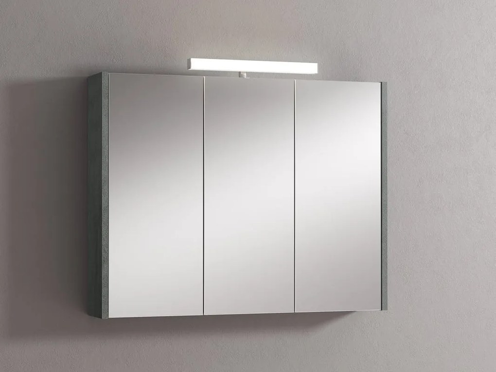 Pensile con luce Akira cemento L 90 x H 70 x P 15.5 cm