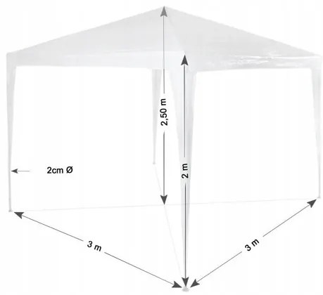 Gazebo da giardino in blu HOLLA GARDEN 3 x 3 x 2,5 m