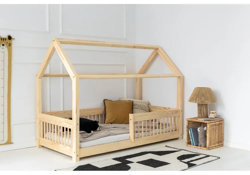 Letto per bambini in legno di pino in colore naturale 70x160 cm Mila MBW - Adeko