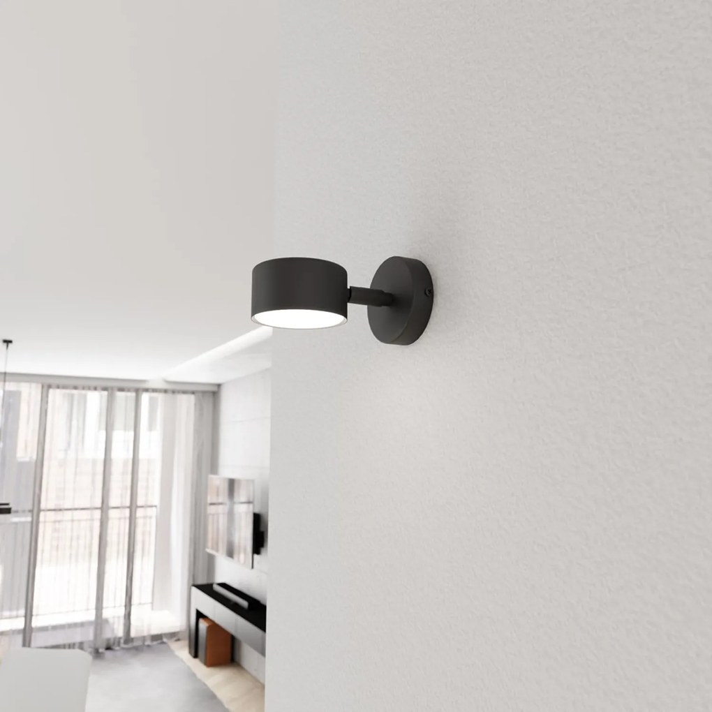 Applique Minimal Hermes Acciaio Nero 1 Luce Gx53 Ip20