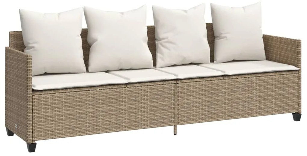 Set divano da giardino 5 pz con cuscini beige in polyrattan