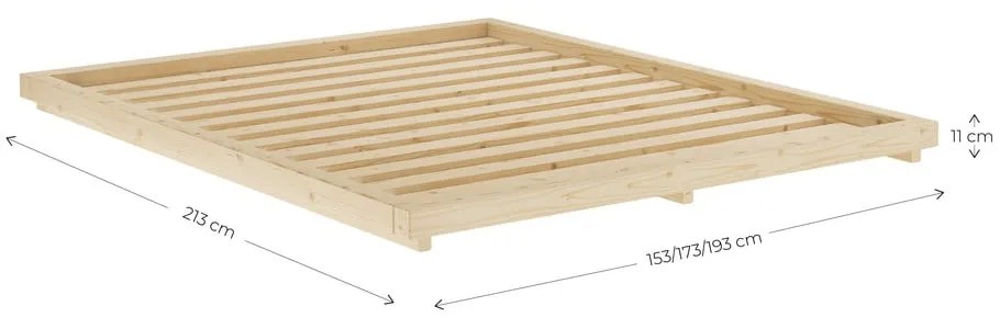 Letto matrimoniale in legno di pino con griglia 160x200 cm Dock - Karup Design