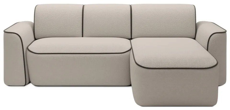 Divano angolare beige (con penisola a destra/con chaise lounge) e rivestimento in bouclé Ume – ELTAP