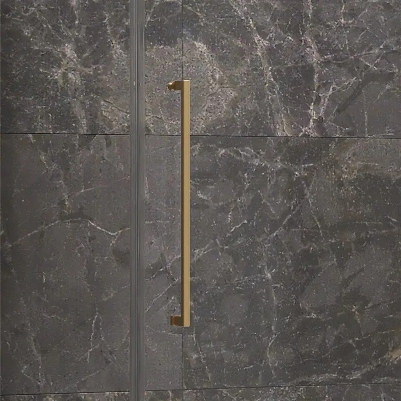 Kamalu - Box doccia 80x90 oro satinato porta battente 90 e fisso 80 cm | KT5000G