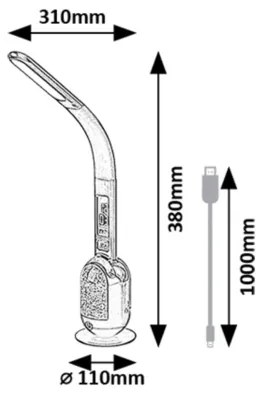 Rabalux 74230 - LED RGB Lampada da tavolo dimmerabile FIGEN LED/5W/230V nero