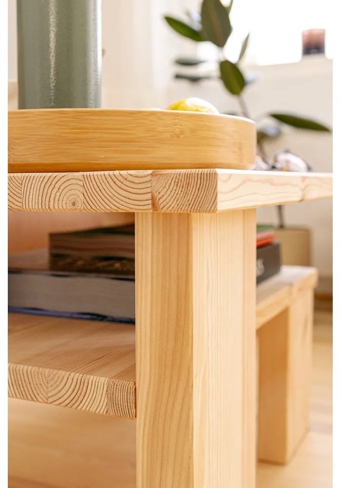 Tavolino da salotto di colore naturale in pino massiccio 45x68 cm Japan – Karup Design