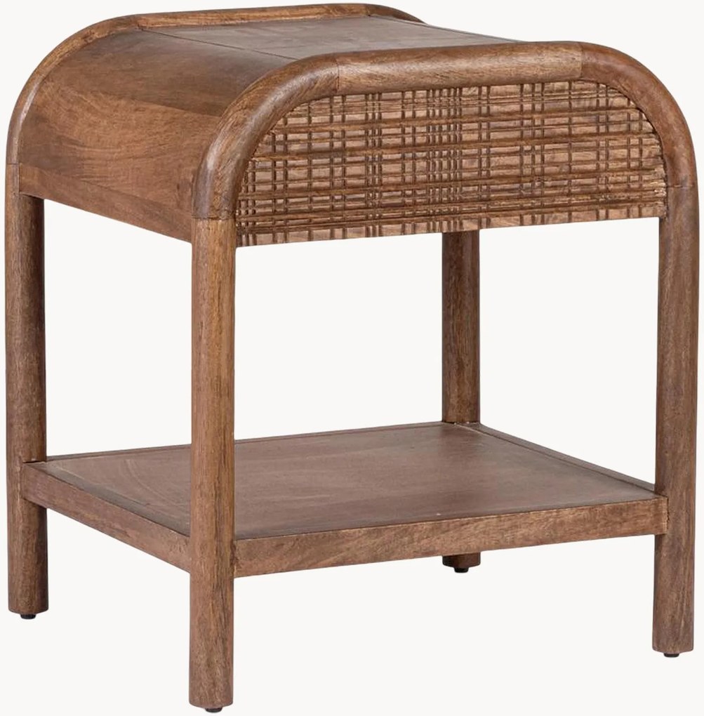 Comodino con ripiano in legno di mango fatto a mano Sanat