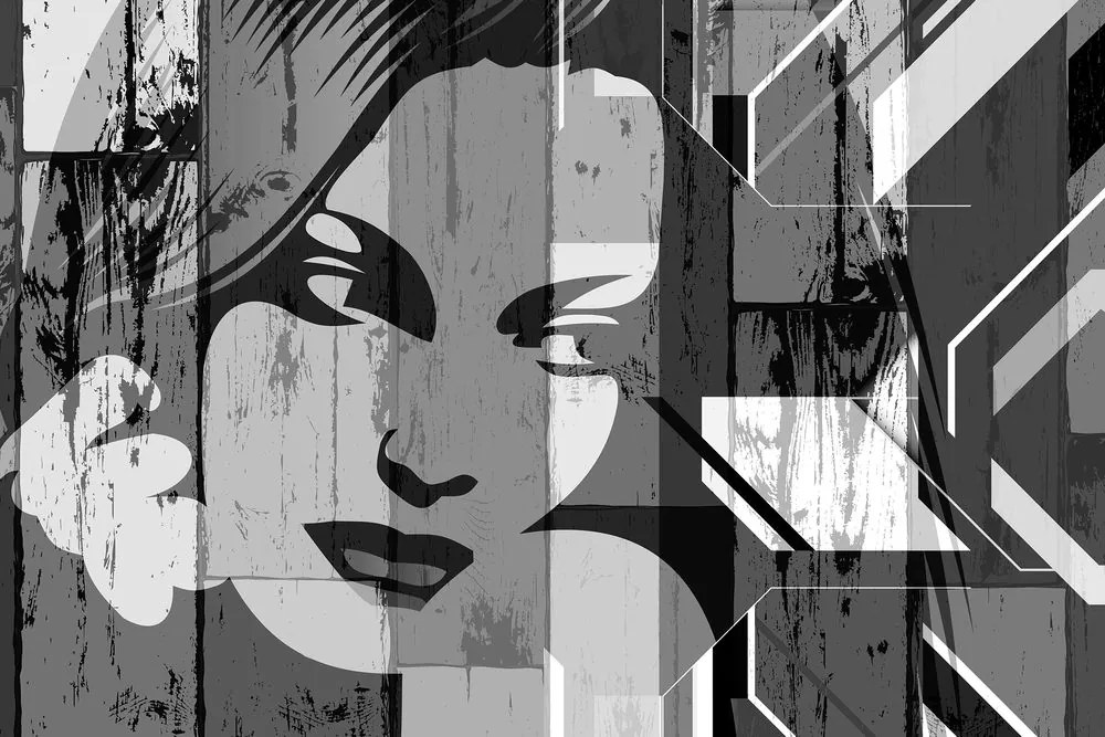 Quadro su tela – Ritratto di donna in bianco e nero