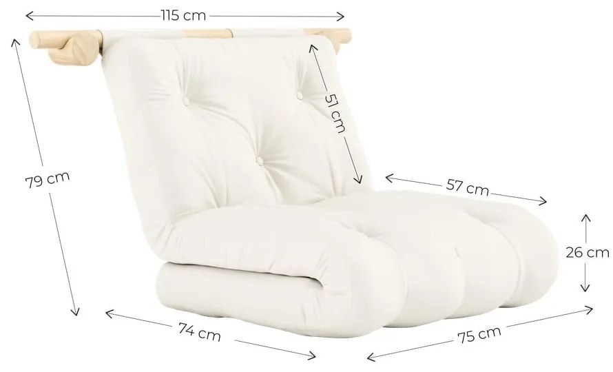 Poltrona marrone chiaro allungabile con rivestimento in velluto a coste Hooked – Karup Design