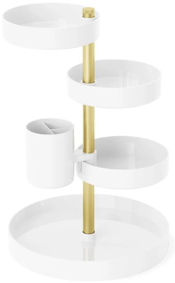 Organizer da bagno in plastica bianca per cosmetici Pirouette - Umbra