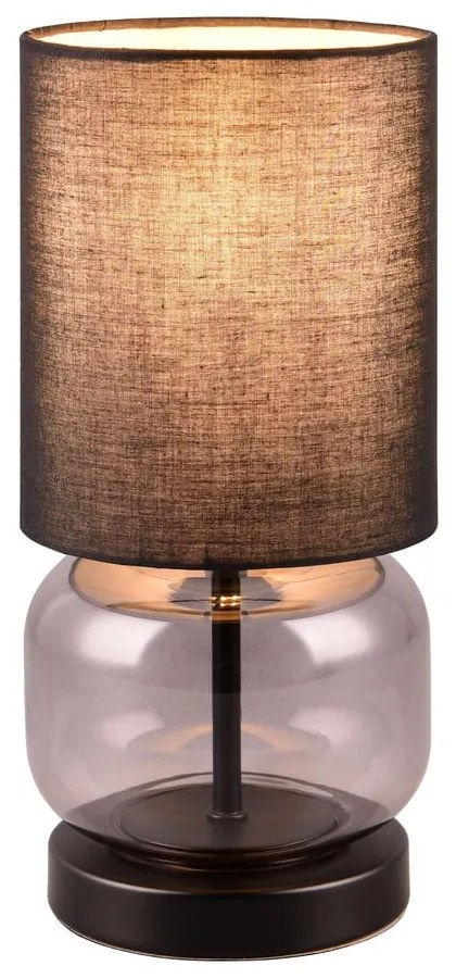 Lampada da tavolo nera e viola con paralume in tessuto (altezza 28,5 cm) Elio - Trio