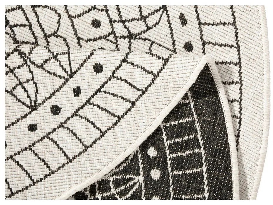 Tappeto da esterno nero e crema , ⌀ 140 cm Porto - NORTHRUGS