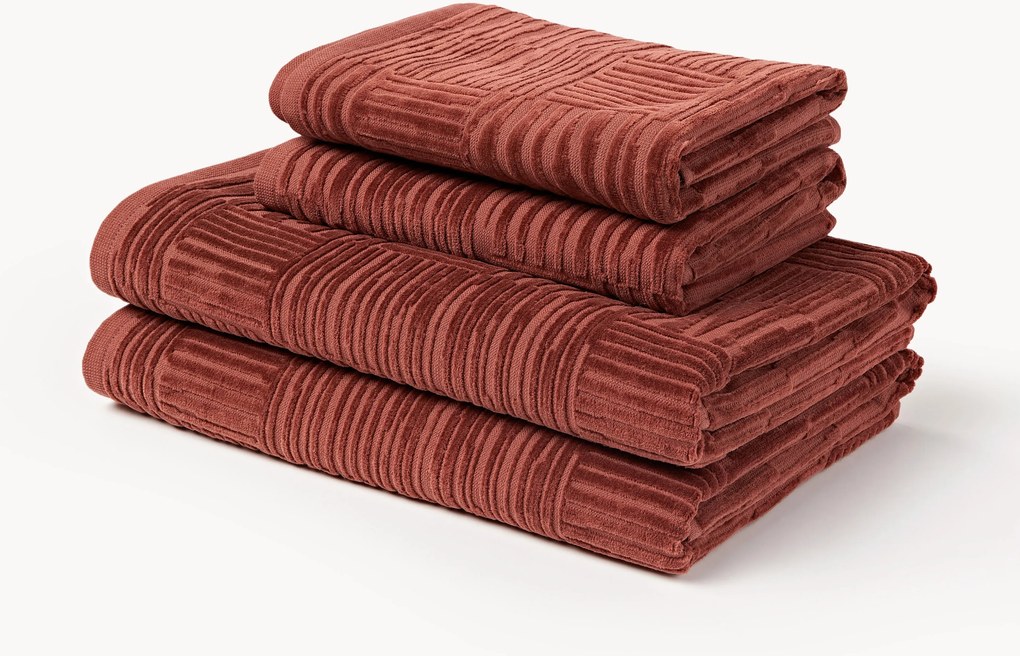 Set di asciugamani in velluto Petra, varie misure