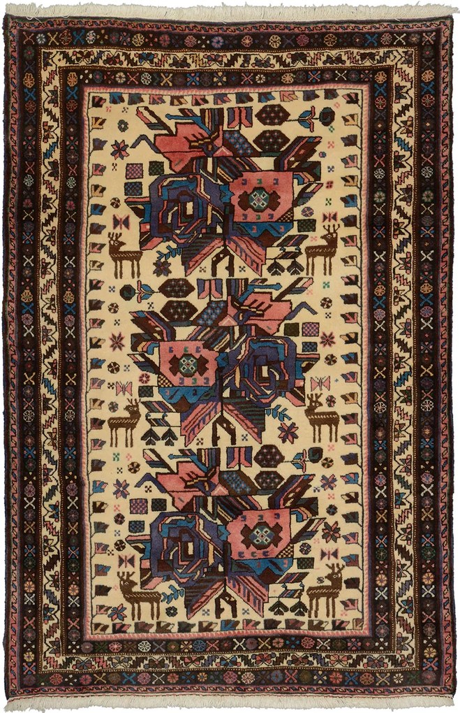 Kazak Tappeto 130 x 190 Beige (Afghanistan) Annodato A Mano