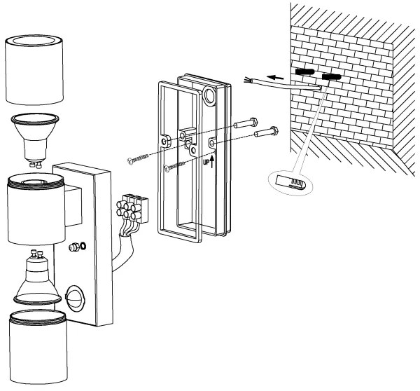 Eglo 32899-LED Applique da esterno con sensore RIGA 5 2xGU10/3W/230V IP44