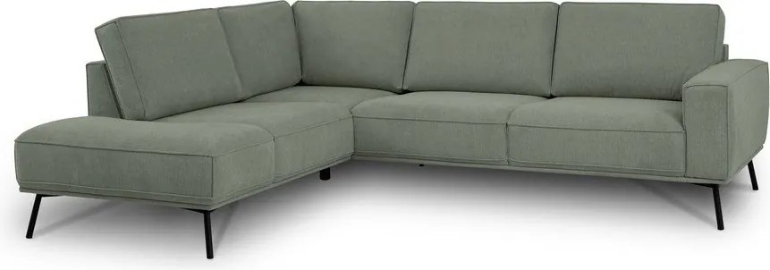 Divano angolare verde (con penisola a sinistra/a L) con rivestimento in ciniglia Amsterdam – Scandic