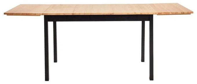 Tavolo da pranzo pieghevole in pino con struttura nera , 120 (200) x 70 cm Brisbane - Bonami Essentials