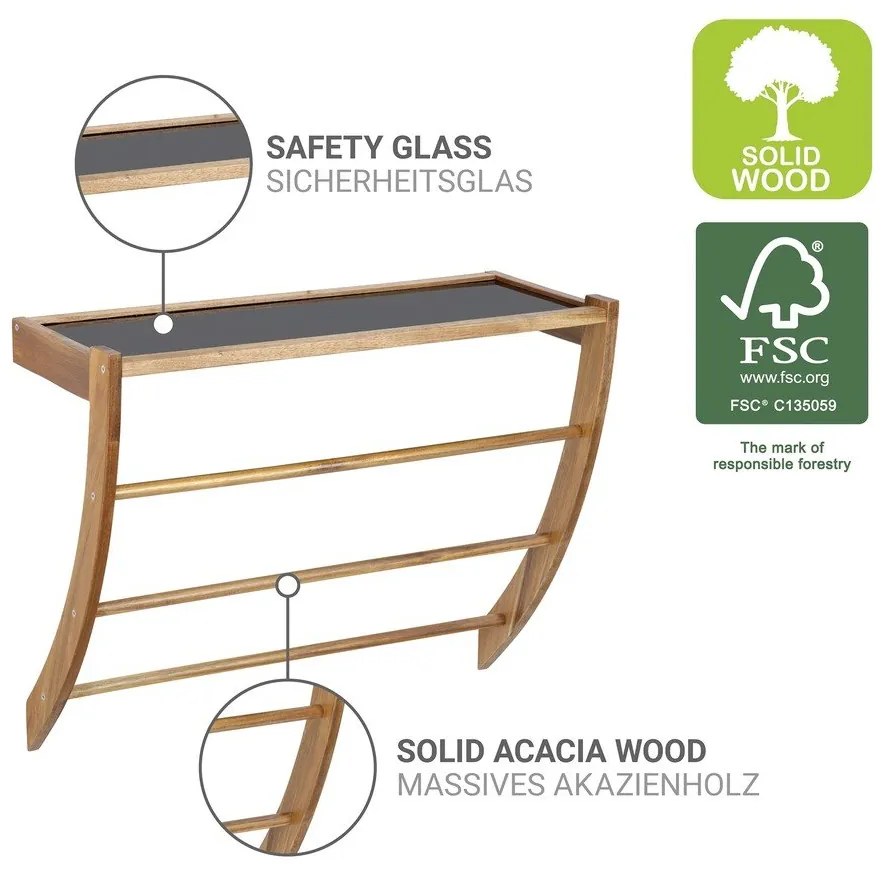 Portasciugamano da parete colore naturale scuro in legno Fondi – Wenko