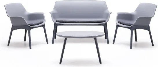 Set da giardino LUXOR in polipropilene bicolore Grigio e Antracite